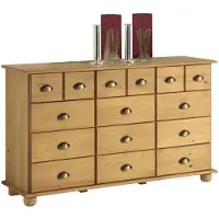 Idimex Schubladenschrank COLMAR, Gebeizt - Apothekerkommode mit Muschelgriffen aus Metall, 12 Schubladen für Stauraum, Sideboard im Landhausstil, Kiefer Massivholz