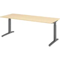 Bümö Schreibtisch Serie-XB - Nachbildung Ahorn, Gestell: Graphit, Größe: 200 x 80 cm