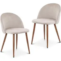 Idimex Esszimmerstühle NAVIA 2er Set, Hellgrau - Stühle mit Veloursstoff und gepolsterter Sitzfläche, Stuhl mit stabilen Metallbeinen, Esszimmermöbel im modernen Design [max. Belastbarkeit 150 kg]