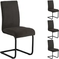 Idimex Schwingstuhl LETICIA, 4er Set, anthrazit/schwarz, bequeme Polsterung, robustes Metallgestell. Ideal für Esszimmer & Küche. Modernes Design, langlebig, Pflegeleicht, vielseitig einsetzbar.