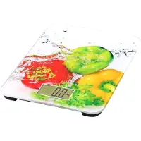 Omega OBSKW, Elektronische Küchenwaage, 8 kg, 1 g, Mehrfarben, Gehärtetes Glas, Glas