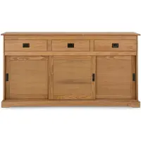 Idimex Sideboard SAVONA Kommode mit 3 Türen und 3 Schubladen, Massivholz, Eiche farben, Buffetschrank, Geschirrschrank, Massivholz
