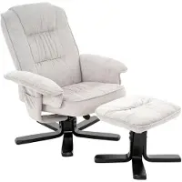 Idimex Relaxsessel CHARLY mit Hocker weiß - TV Sessel mit verstellbarer Rückenlehne, Wohnzimmersessel mit Seitenfach und Beinablage, Loungesessel aus Kordstoff