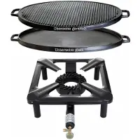 All'Grill Hockerkocher-Set (gross) mit Gusseisengrillplatte Ø 55 cm - ohne Zündsicherung