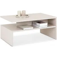 Idimex Couchtisch PAULINA 90 x 60 cm, Kaschmir - Moderner Wohnzimmertisch mit praktischer Ablagefläche, Beistelltisch Couch aus robustem Holzwerkstoff, Coffee Table im minimalistischen Design
