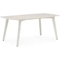 Idimex Gartentisch MEZA mit Keramik- Platte 180x90 cm, Cremeweiß – robuster Terrassentisch aus Sinterstein und Aluminium für Garten Balkon und Terrasse, wetterfest und pflegeleicht