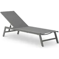 Idimex Gartenliege ESPIRITU höhenverstellbar, grau – Sonnenliege mit verstellbarem Kopfteil aus Aluminium und UV-beständigem Textilene, für Terrasse Balkon Garten Outdoor Relaxliege