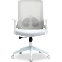 Idimex Bürodrehstuhl CAPVAL höhenverstellbar mit Lendenstütze, weiß - ergonomischer Schreibtischstuhl mit Mesh-Rücken, moderner Drehstuhl, bequemer Bürostuhl für Home-Office [bis 120 kg]