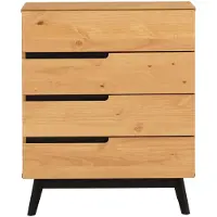 Idimex Kommode TIBOR mit 4 Schubladen, Anrichte Schubladenkommode im skandinavisches Design, Kiefer massiv, gebeizt/gewachst