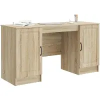 vidaXL Schreibtisch Sonoma-Eiche 142,5 x 50 x 75 cm Holzwerkstoff