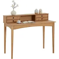 Idimex Schreibtisch MILANO mit 4 Schubladen und 1 Fach aus Massivholz, Eiche farben, robuste Verarbeitung PC-Tisch mit Stauraum für Büro und Home-Office