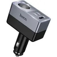 Hoco Autoladegerät mit 1x USB-A-, 2x USB-C- und 1x Zigarettenanzünder-Anschluss, PD, QC 3.0, max. 165 W/24 V, Z65A, schwarz