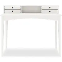 Idimex Schreibtisch MILANO mit 4 Schubladen und 1 Fach weiß aus Massivholz, robuste Verarbeitung PC-Tisch mit Stauraum für Büro und Home-Office
