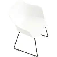 Idimex Gartenstuhl FORO im 4er Set, Weiß - Outdoor Schalenstuhl aus Polypropylen, Sitzschale UV-beständig und pflegeleicht, schlanke Metallbeine, modernes Design für Garten und Terrasse