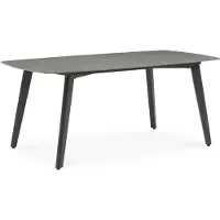 Idimex Gartentisch MEZA mit Keramik- Platte 180x90 cm, Anthrazit – robuster Terrassentisch aus Sinterstein und Aluminium für Garten Balkon und Terrasse, wetterfest und pflegeleicht