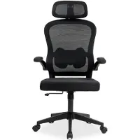 Idimex Bürodrehstuhl JOBURG höhenverstellbar mit Armlehnen, schwarz - ergonomischer Schreibtischstuhl mit Netzrücken und Lendenstütze für Home Office und Büro - Drehstuhl mit Rollen Pc Stuhl