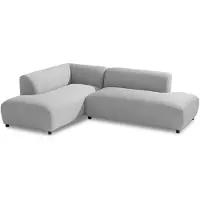 Idimex Outdoor-Sofa CALABRIA gepolstert, Hellgrau – mit gemütlicher Polsterung für Ihre Gartenlounge aus wetterfestem Stoff und robustem Aluminium für Terrasse oder Balkon