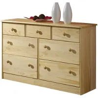 Idimex Sideboard RONDO, schöne Kommode im Landhausstil, massive Holzkommode mit 7 Schubladen, zeitlose Anrichte in natur