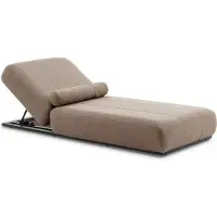 Idimex Sonnenliege TROPEA, gepolstert mit verstellbarem Kopfteil, Beige - Outdoor Liege für Terrasse und Pool, wetterfeste Relaxliege aus robustem Aluminium inklusive Abdeckhaube [max. Belastbarkeit 200 kg]