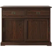 Idimex Kommode SAVONA, Sideboard mit 2 Türen 2 Schubladen, Kiefer massiv, Oberfläche Nussbaum, Buffetschrank, Geschirrschrank, Massivholz