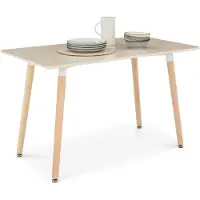 Idimex Esstisch SHANNON, 120 x 70 cm, Cremeweiß - rechteckiger Esszimmertisch aus lackiertem MDF, ideal für Küche und Essbereich, skandinavisch inspiriert mit Beinen aus Buchenholz