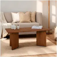 Idimex Couchtisch MESA aus Massivholz 110 x 45 x 60 cm dunkelbraun - minimalistischer Sofatisch aus Holz, Wohnzimmer Tisch mit angwinkelten Beinen