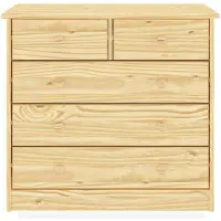 Idimex Kommode RONDO aus Kiefer Massivholz, natur - Kinderzimmer Schubladenkommode mit 5 Schubladen und Holzgriffen