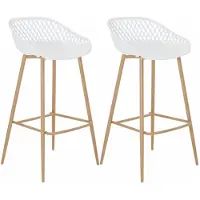Idimex Barhocker IREK im Retro-Design, bequemer Tresenhocker im 2er Pack, praktischer Bistrostuhl aus Kunststoff