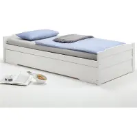 Idimex Ausziehbett LORENA Bett in weiss lackiert 90 x 200 cm Liegefläche