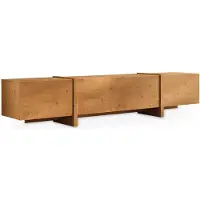 Idimex Lowboard LEILA aus Massivholz 220 cm, Eiche Finish - TV Lowboard mit 2 Türen und Klappe, Fernsehschrank aus Kiefernholz, TV Board mit Stauraum, Holz Sideboard Wohnzimmer