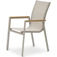 Idimex Gartenstuhl WINDY 6er Set, Kaschmir/Natur - Robuste Terrassenmöbel, strapazierfähig und stapelbar, Outdoor geeignet. Luftdurchlässiges Netzmaterial, wetterfest, ideal für Balkon und Garten.