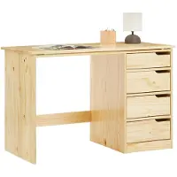 Idimex Kinderschreibtisch EMMA aus Kiefer Massivholz, natur - Schreibtisch mit neigungsverstellbarer Tischplatte, schöner Jugendschreibtisch mit 4 Schubladen