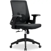 Idimex Bürodrehstuhl CAPVAL höhenverstellbar mit Lendenstütze, schwarz - ergonomischer Schreibtischstuhl mit Mesh-Rücken, moderner Drehstuhl, bequemer Bürostuhl für Home-Office [bis 120 kg]