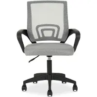 Idimex Bürodrehstuhl JAKE höhenverstellbar mit Armlehnen in grau. Ergonomischer Schreibtischstuhl mit atmungsaktivem Mesh-Bezug. Drehstuhl mit Rollen für harte & weiche Böden.