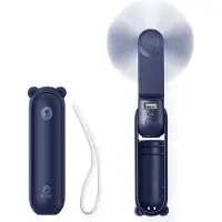 JISULIFE Handheld Fan Life8 Mini Portable USB Fan with 2000mAh Power Bank and Flashlight - Blue