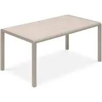 Idimex Gartentisch TRAPANI 160x90 cm, Champagner - Terrassentisch mit gehärteter Glasplatte in Steinoptik, Aluminiumgestell, pflegeleicht und wetterbeständig für 6 Personen