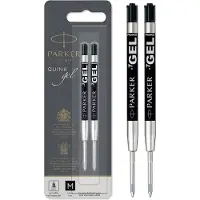 Parker Quink Nachfüllminen mit Geltinte | mittlere Schreibspitze (0,7 mm) | schwarz | 2 Stück