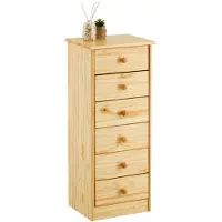 Idimex Kommode Hochschrank Anrichte RONDO, 6 Schubladen, Kiefer massiv, natur lackiert