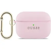 GUESS Schutzhülle für AirPods Pro 3, Grained PolyurethanClassic Logo Case, Rosa