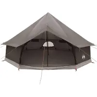 vidaXL Tipi Zelt Braun Grau 600 x 600 x 350 cm Polyester und Stahl