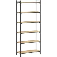 vidaXL Bücherregal 6 Böden Sonoma-Eiche 80x30x188 cm