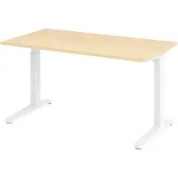 Bümö Schreibtisch Serie-XB - Nachbildung Ahorn, Gestell: Weiß, Größe: 140 x 80 cm