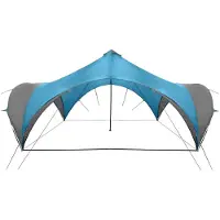 vidaXL Party-Zelt mit Dach Blau 600 x 600 x 400 cm Polyester und Stahl