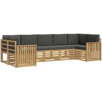 vidaXL Outdoor-Sofagarnitur 7 Stk. Weiß und Anthrazit Polyester