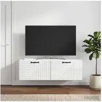 vidaXL Wandmontierter TV-Schrank Hochglanz Weiß 98 x 41 x 30 cm