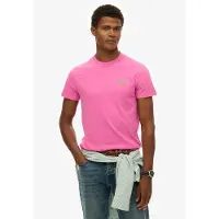 Superdry Rundhalsshirt "ESSENTIAL LOGO EMB TEE" aus Baumwolle und Single Jersey, Slim Fit, Kurzarm, hüftlang