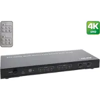 InLine HDMI Matrix Switch / Umschalter, 4K2K, 4 Eingänge auf 2 Ausgänge, HDMI, Schwarz, 1080p, 3,4 Gbit/s, 340 MHz, 10 m