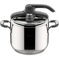 Lagostina 8900524569, 7 l, Keramik, Gas, Halogen, Induktion, Versiegelte Platte, Edelstahl, 22 cm, Silikon, Schwarz