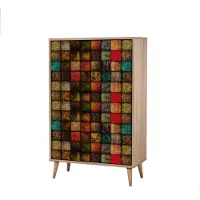 Norda Design , Multibox - 723, Mehrzweckschrank, Sonoma-Eiche, 100 % MELAMINBESCHICHTETE SPANPLATTEN, 80 x 36 x 127 cm