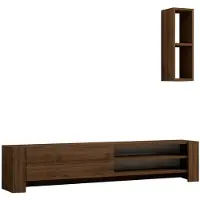 Skye Decor , Naz, TV-Ständer, 100 % MELAMINBESCHICHTETE SPANPLATTEN, Nussbaum, 160 x 26,8 x 33 cm